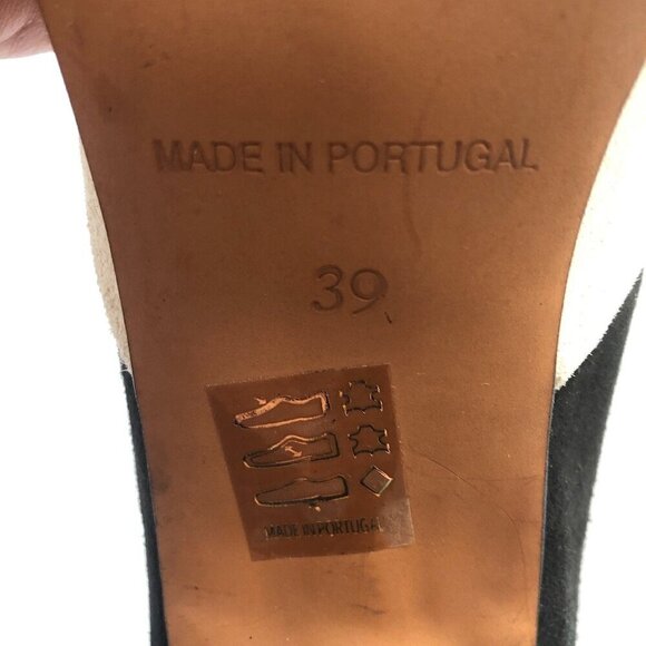 INWEAR Shoes Ivory/Cream & Black 3" high heels Upper Suede Leather EU39 US8/8.5 - Picture 12 of 16